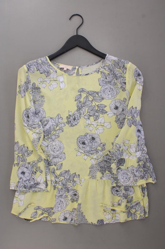 Talk About Classic Bluse Gr. 40 mit Blumenmuster 3/4 Ärmel gelb aus Viskose