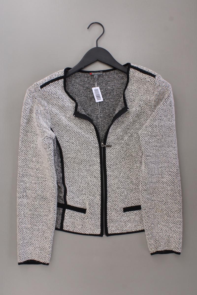 Street One Strickjacke Gr. 38 Langarm grau aus Baumwolle
