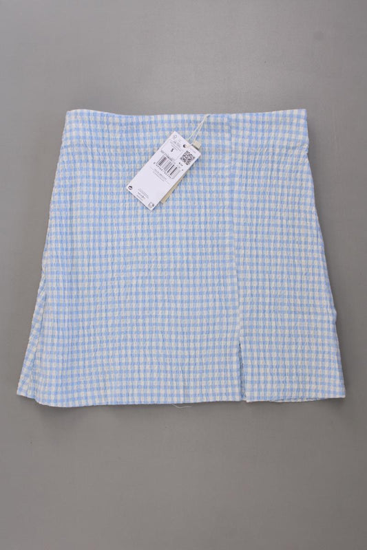 Mango Kurzer Rock Gr. S kariert neu mit Etikett blau aus Baumwolle