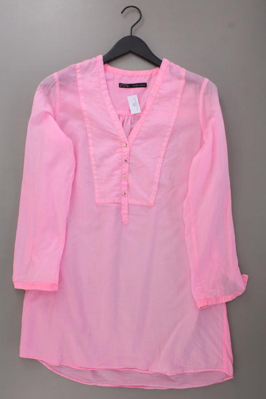 Zara Longbluse Neon Gr. M Langarm rosa