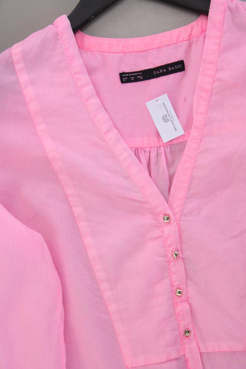 Zara Longbluse Neon Gr. M Langarm rosa