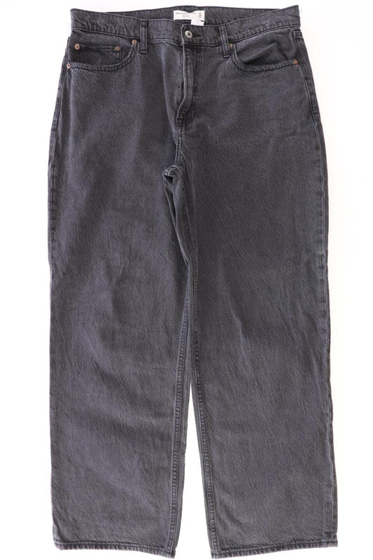 Abercrombie & Fitch The Loose High Rise Jeans Gr. W32 grau aus Baumwolle