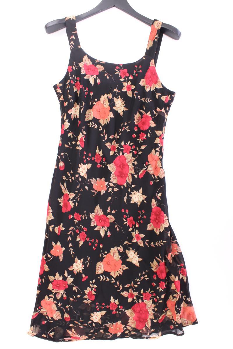 Va Bene Trägerkleid Gr. 40 mit Blumenmuster Vintage schwarz aus Viskose