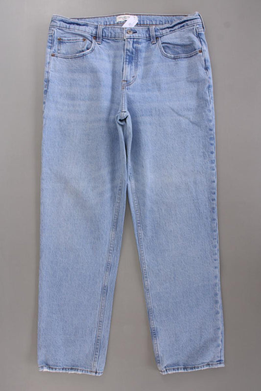 Abercrombie & Fitch The Straight Mid Rise Jeans Gr. W32 blau aus Baumwolle