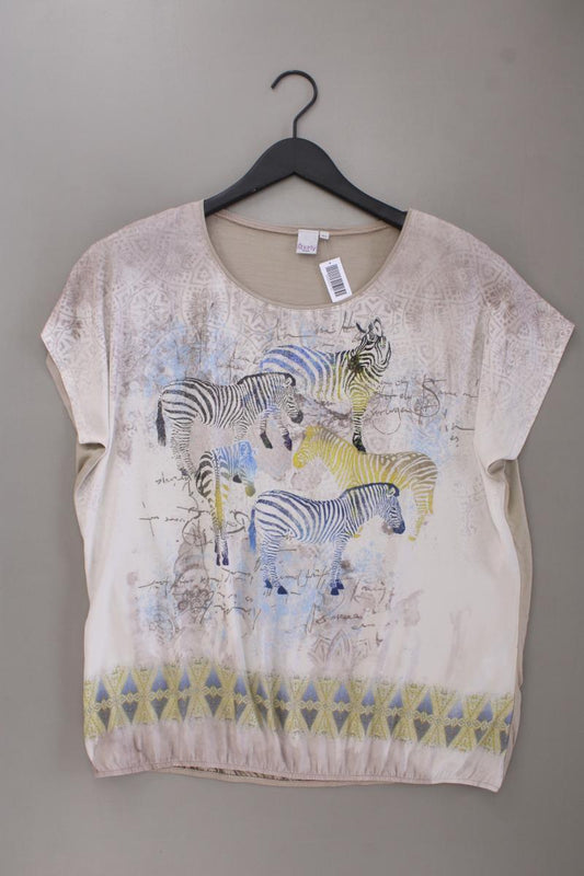Liberty Bluse mit Zebra Druck Gr. 44 neuwertig Kurzarm braun aus Polyester