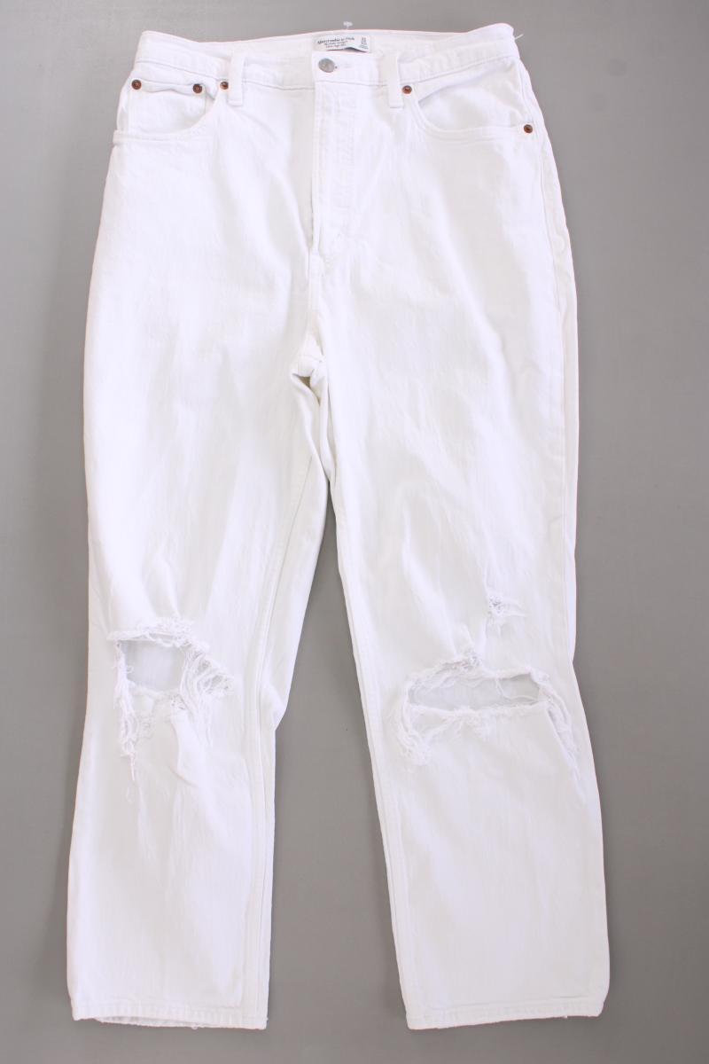 Abercrombie & Fitch Boot Cut Jeans Gr. W31 weiß aus Baumwolle