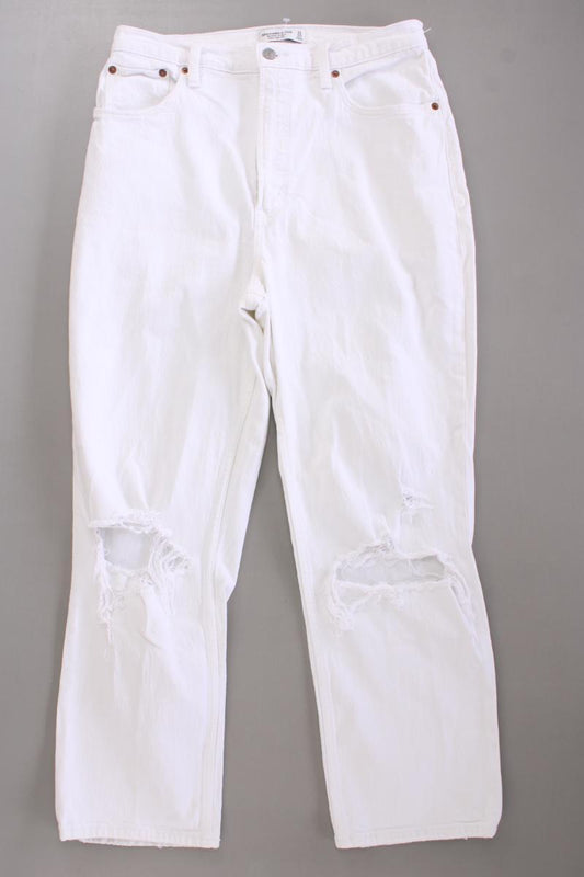 Abercrombie & Fitch Boot Cut Jeans Gr. W31 weiß aus Baumwolle