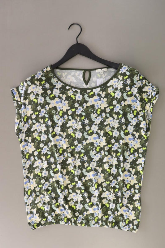 Tom Tailor Printshirt Gr. L Kurzarm olivgrün aus Viskose