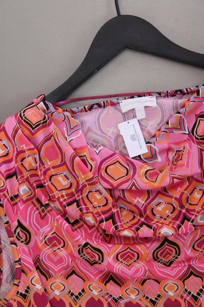 Charles Vögele Sommerkleid Gr. 42 geometrisches Muster Ärmellos pink