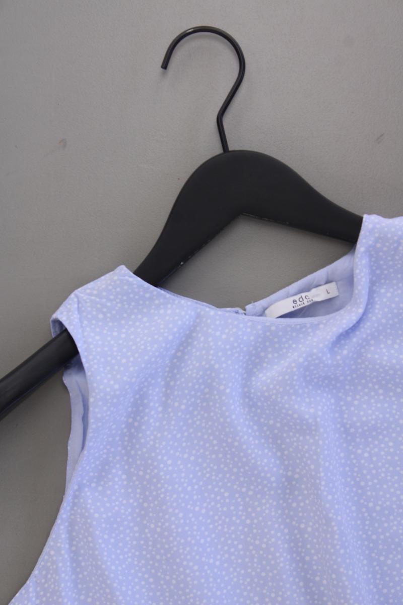 edc by Esprit Ärmellose Bluse Gr. L gepunktet blau