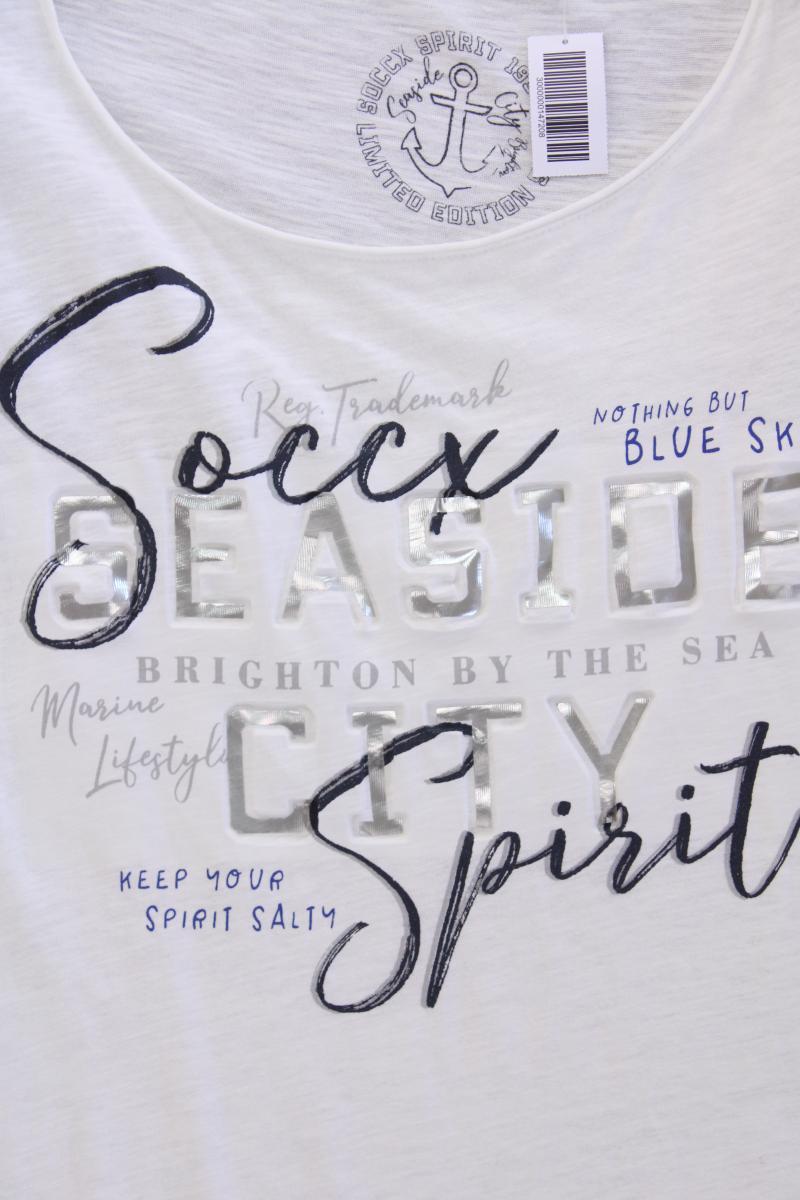 Soccx Printshirt Gr. 44 Kurzarm weiß aus Baumwolle