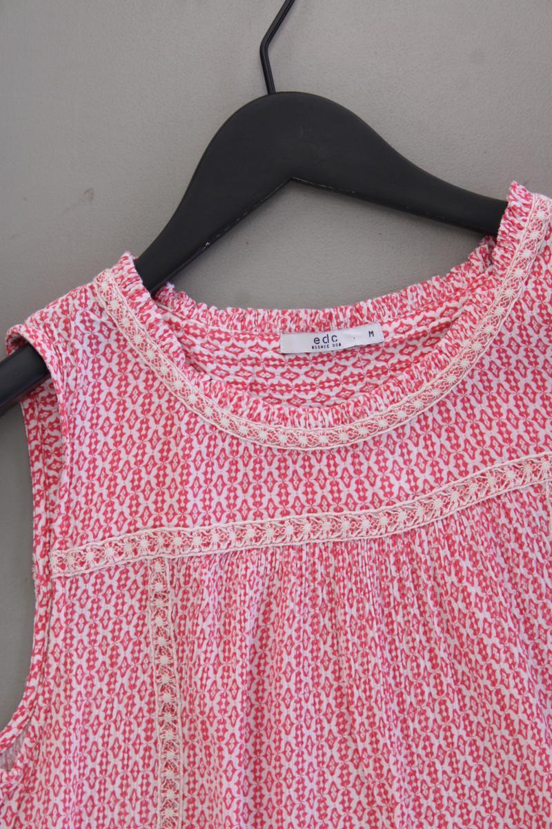 edc by Esprit Ärmellose Bluse Gr. M geometrisches Muster neuwertig rot