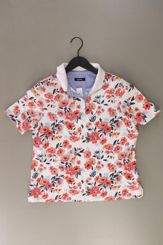 Walbusch Poloshirt Gr. 42 mit Blumenmuster Kurzarm mehrfarbig aus Baumwolle