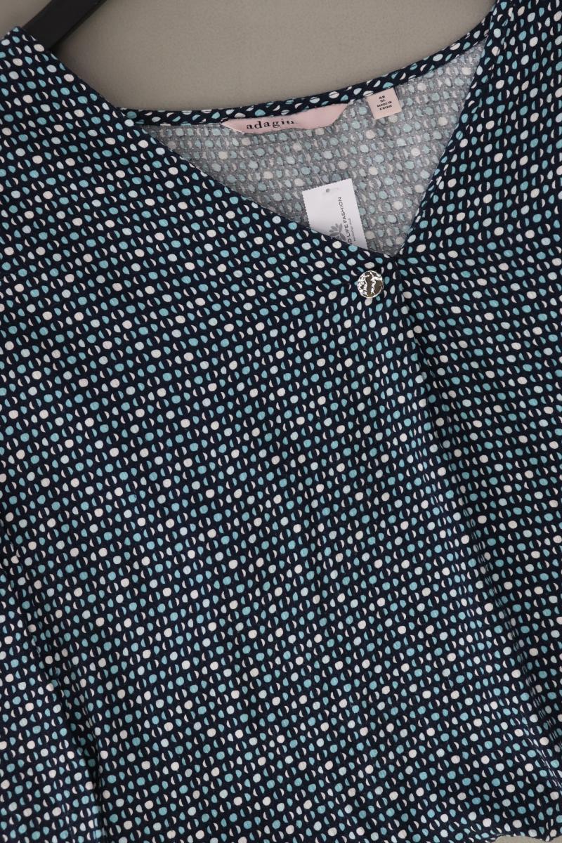 Adagio Regular Bluse Gr. XL 3/4 Ärmel blau aus Viskose
