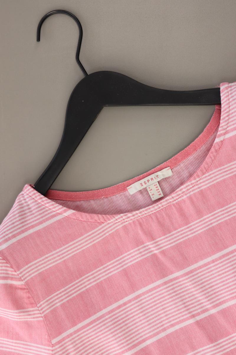 Esprit Ringelshirt Gr. 44 gestreift Kurzarm rosa aus Baumwolle
