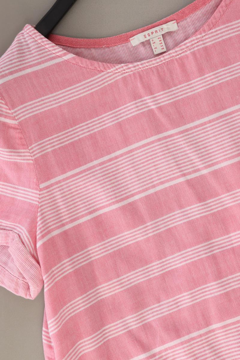 Esprit Ringelshirt Gr. 44 gestreift Kurzarm rosa aus Baumwolle