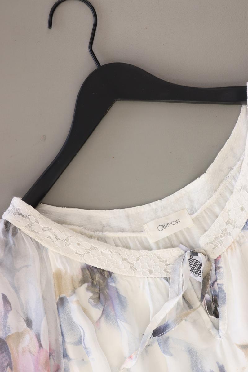 Cartoon Bluse mit Seide Gr. 42 mit Blumenmuster Langarm mehrfarbig aus Viskose