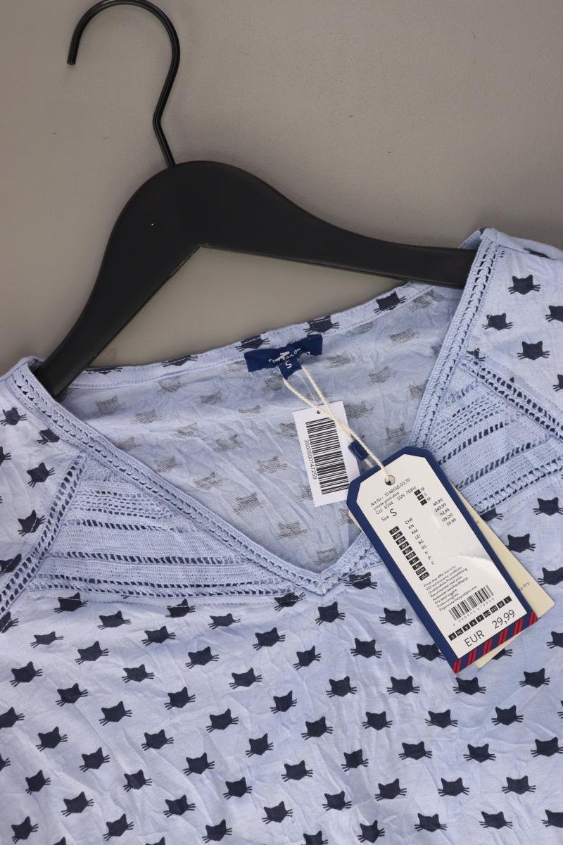 Tom Tailor Shirt mit Katzenmuster Gr. S neu mit Etikett Neupreis: 29,99€! blau