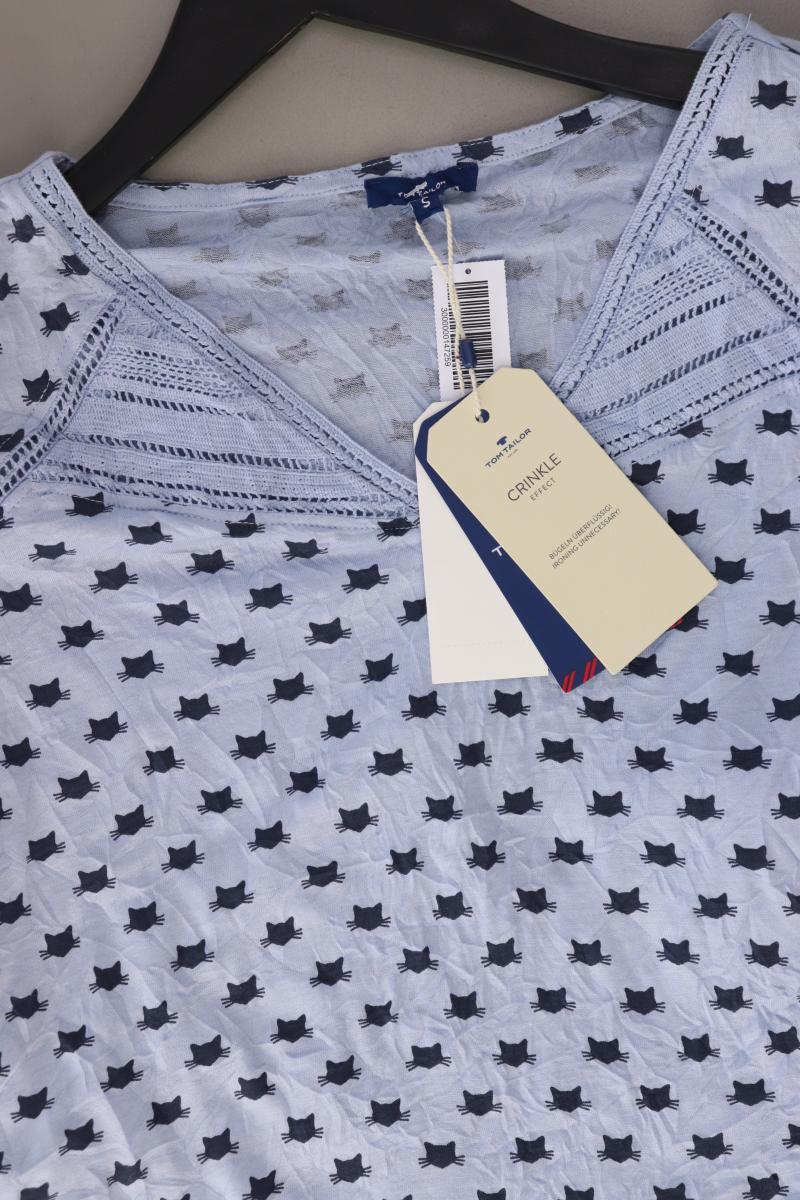 Tom Tailor Shirt mit Katzenmuster Gr. S neu mit Etikett Neupreis: 29,99€! blau