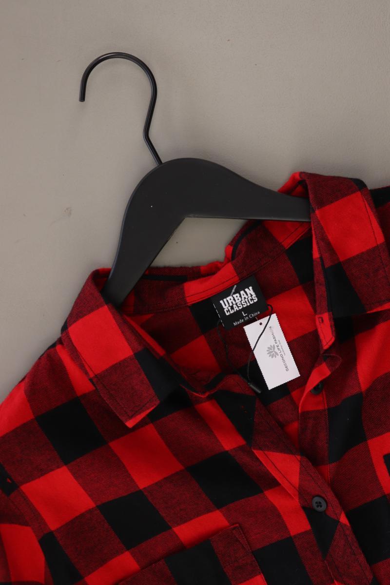 URBAN CLASSICS Karobluse Gr. L kariert neuwertig Langarm rot aus Baumwolle