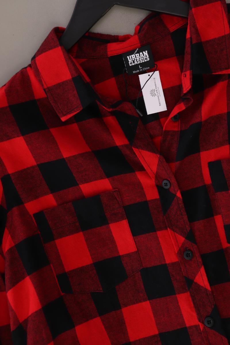 URBAN CLASSICS Karobluse Gr. L kariert neuwertig Langarm rot aus Baumwolle