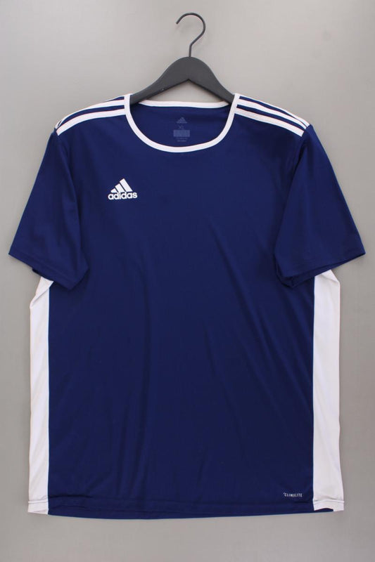 Adidas Sportshirt für Herren Gr. XL Kurzarm blau aus Polyester