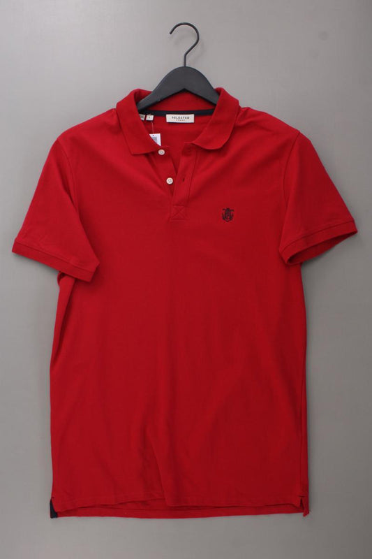 Selected Homme Poloshirt für Herren Gr. L neuwertig Kurzarm rot aus Baumwolle