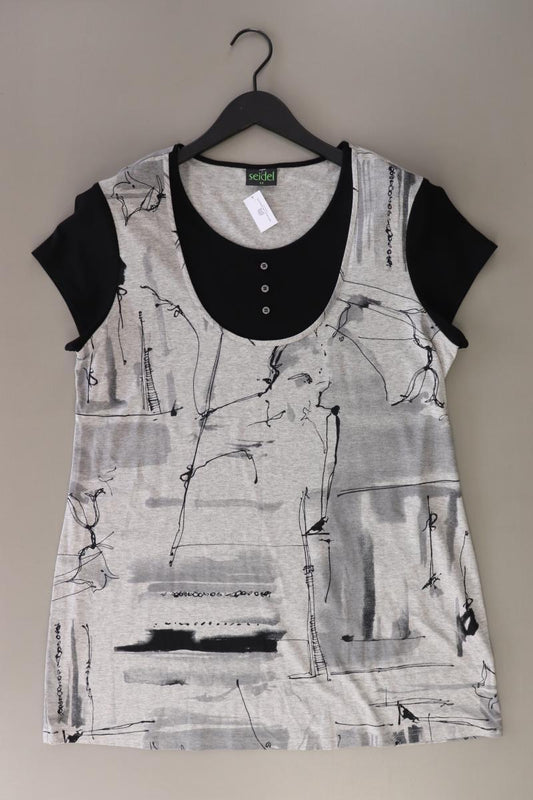 Seidel Printshirt Gr. 44 Kurzarm grau aus Viskose