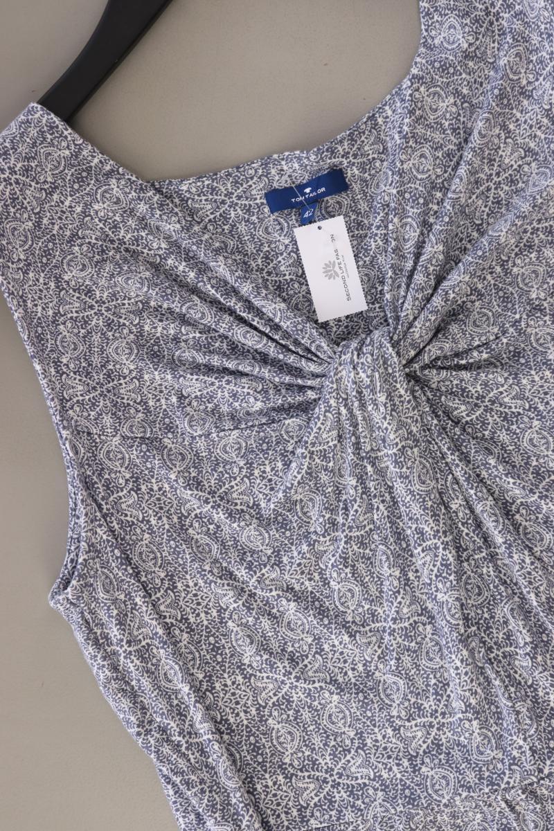 Tom Tailor Jerseykleid Gr. 42 Ärmellos blau aus Baumwolle