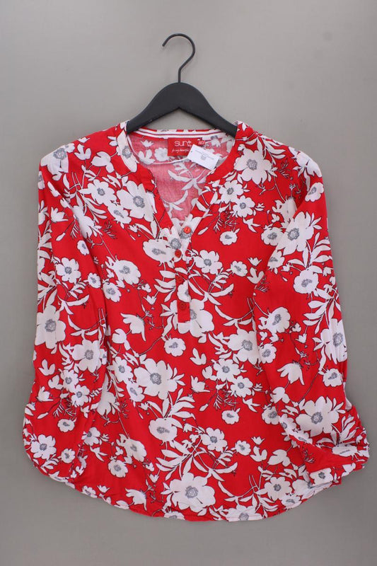 Sure Classic Bluse Gr. 40 mit Blumenmuster 3/4 Ärmel rot aus Viskose