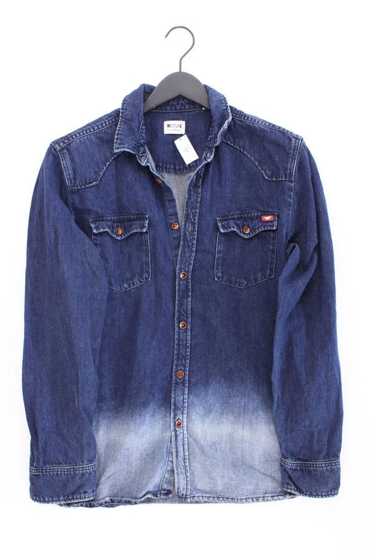 Mustang Jeanshemd für Herren Gr. M Langarm blau aus Baumwolle