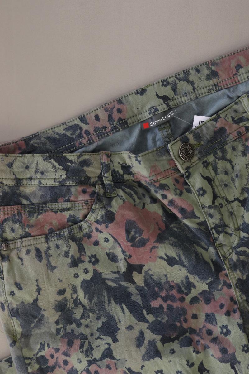 Street One Hose Gr. 42 mit Blumenmuster mehrfarbig aus Baumwolle
