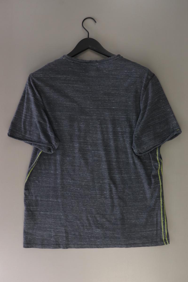 s.Oliver Shirt mit V-Ausschnitt für Herren Gr. XL Kurzarm grau aus Baumwolle
