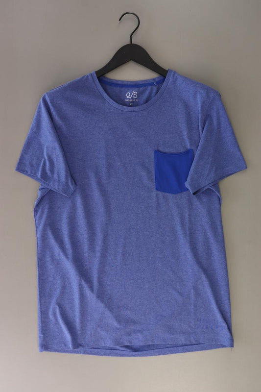 QS by s.Oliver T-Shirt für Herren Gr. XL Kurzarm blau aus Baumwolle