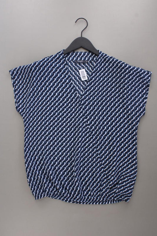 Manguun Kurzarmbluse Gr. 40 geometrisches Muster blau