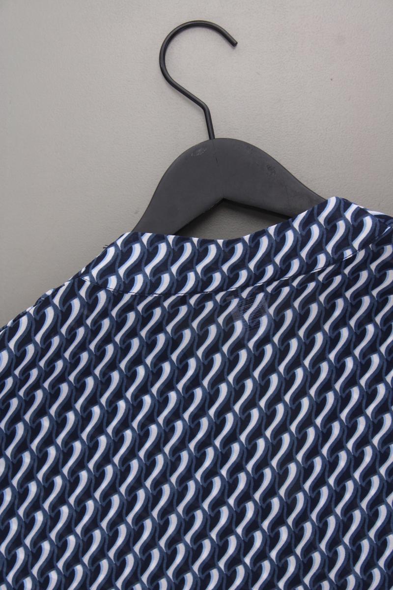 Manguun Kurzarmbluse Gr. 40 geometrisches Muster blau
