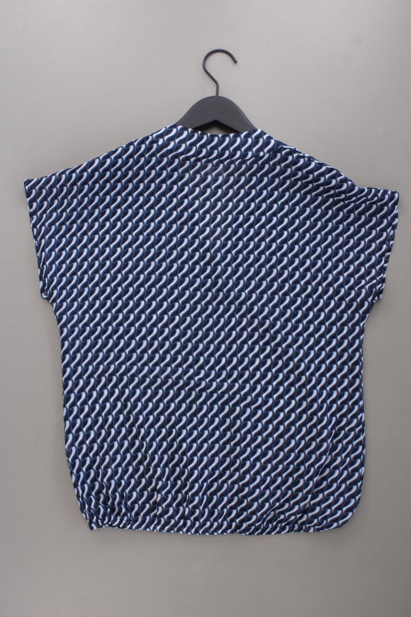 Manguun Kurzarmbluse Gr. 40 geometrisches Muster blau