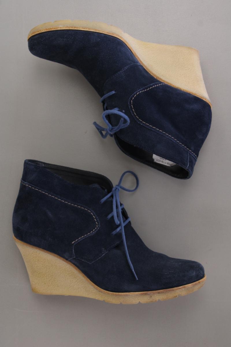 Paul Green Stiefeletten mit Keilabsatz Gr. 40 Neupreis: 130,0€! blau aus Leder