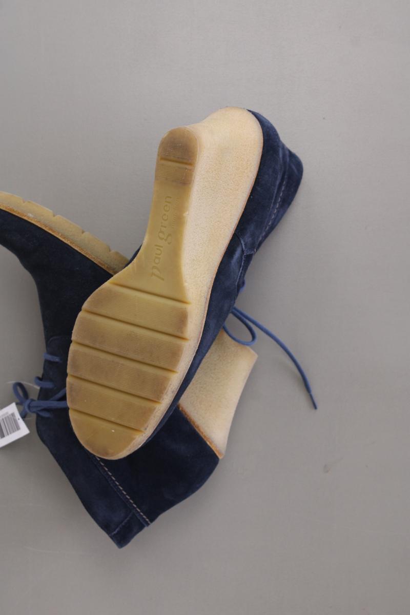 Paul Green Stiefeletten mit Keilabsatz Gr. 40 Neupreis: 130,0€! blau aus Leder