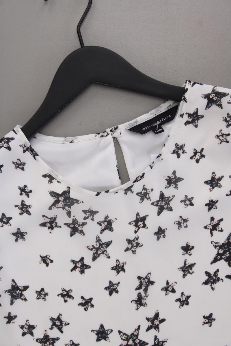 mercer&madison Bluse mit Sternenmuster Gr. 40 3/4 Ärmel weiß aus Polyester