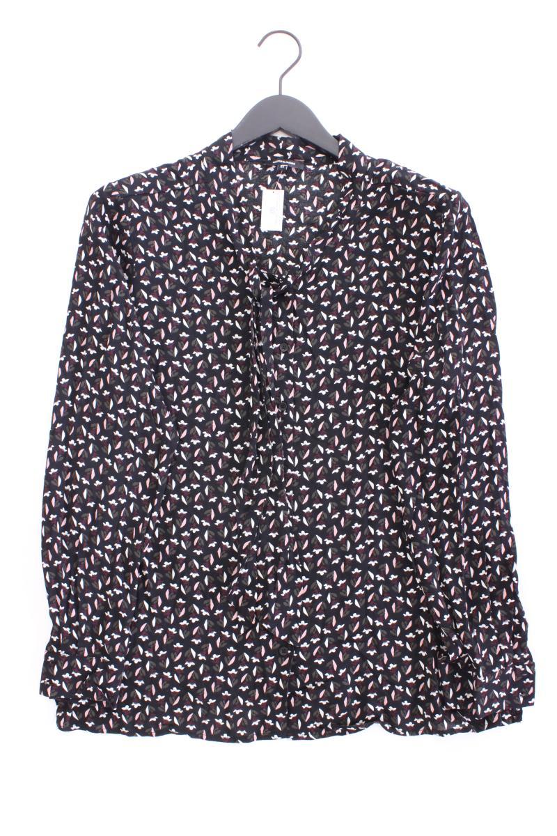 More&More Langarmbluse Gr. 44 mit Blumenmuster schwarz