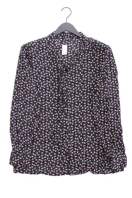 More&More Langarmbluse Gr. 44 mit Blumenmuster schwarz