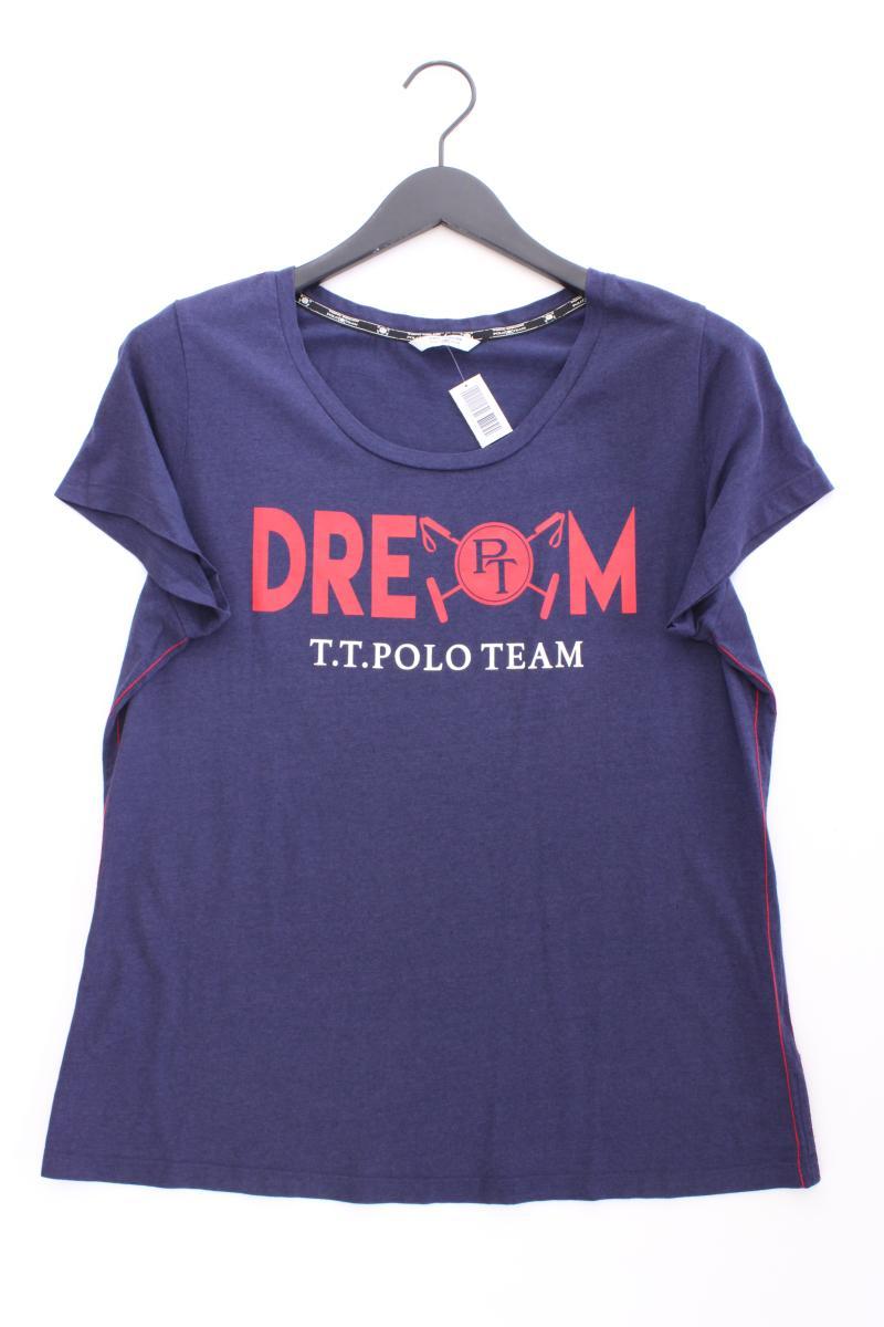 Tom Tailor Printshirt Gr. 46 Kurzarm blau aus Baumwolle