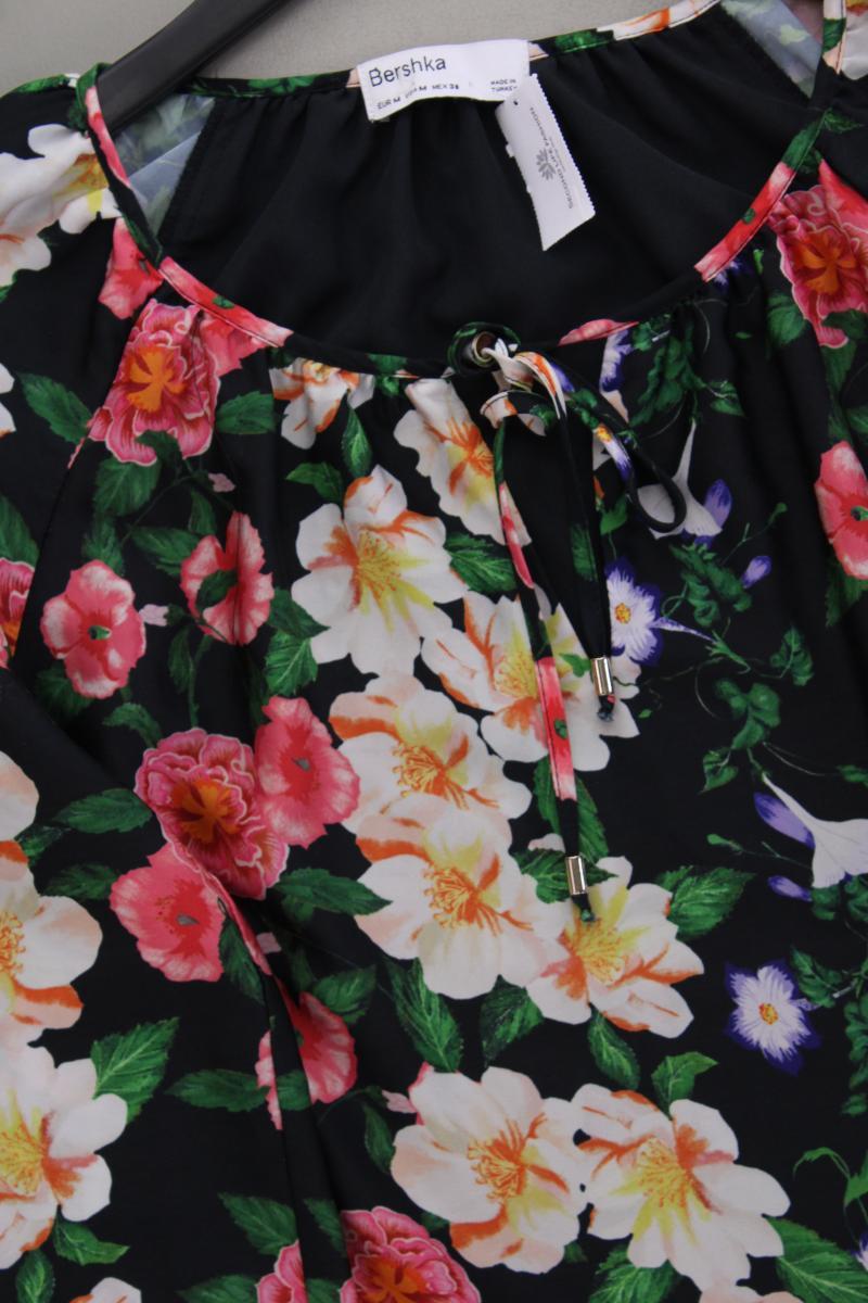 Bershka Langarmkleid Gr. M mit Blumenmuster mehrfarbig