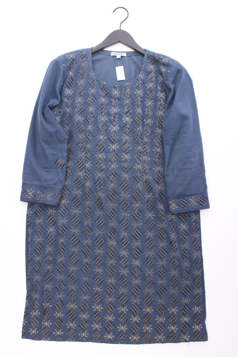 DW-Shop Midikleid Gr. 44/46 3/4 Ärmel blau