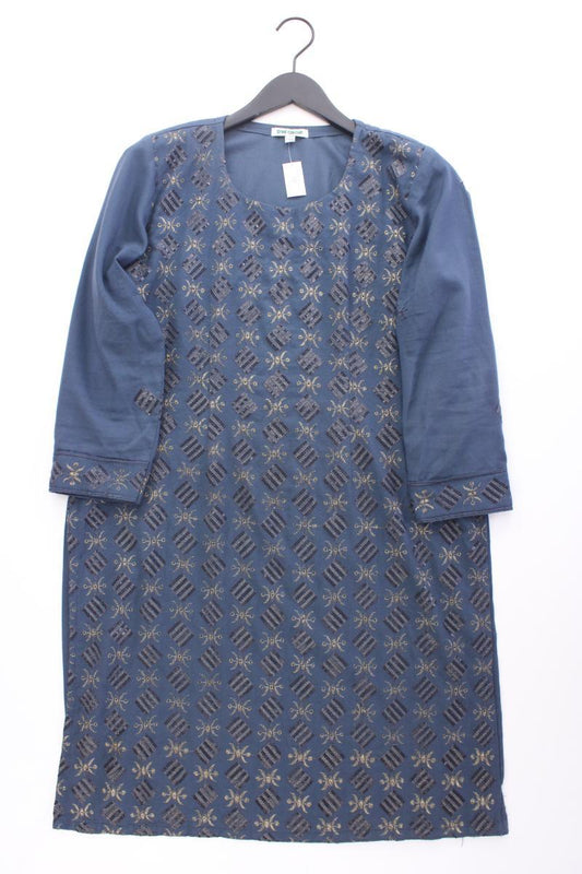 DW-Shop Midikleid Gr. 44/46 3/4 Ärmel blau