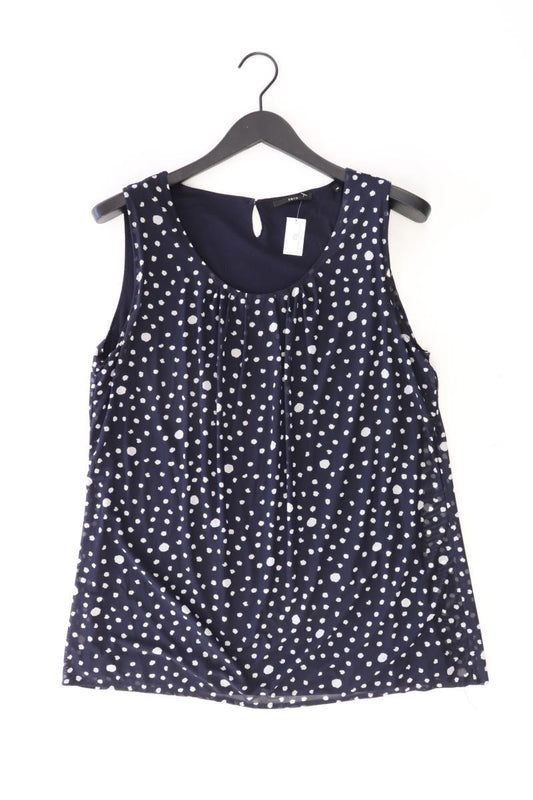 Zero Chiffonbluse Gr. 44 gepunktet Ärmellos blau aus Polyester