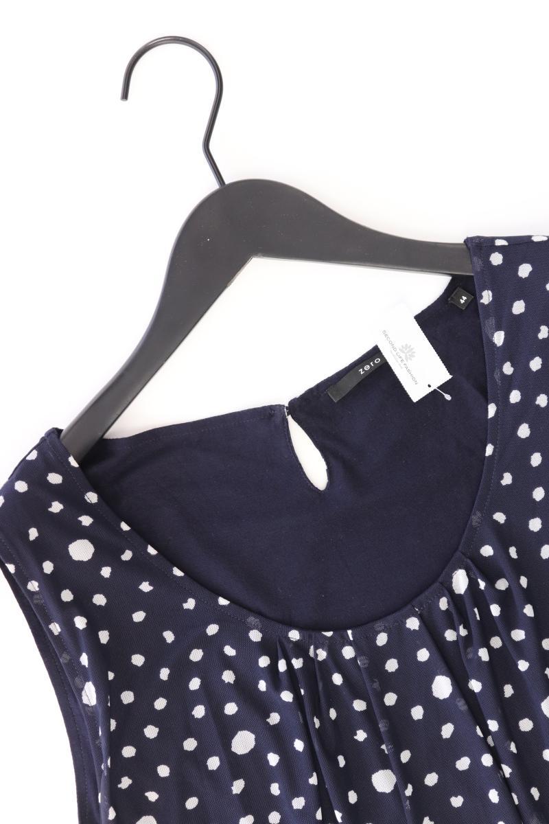 Zero Chiffonbluse Gr. 44 gepunktet Ärmellos blau aus Polyester