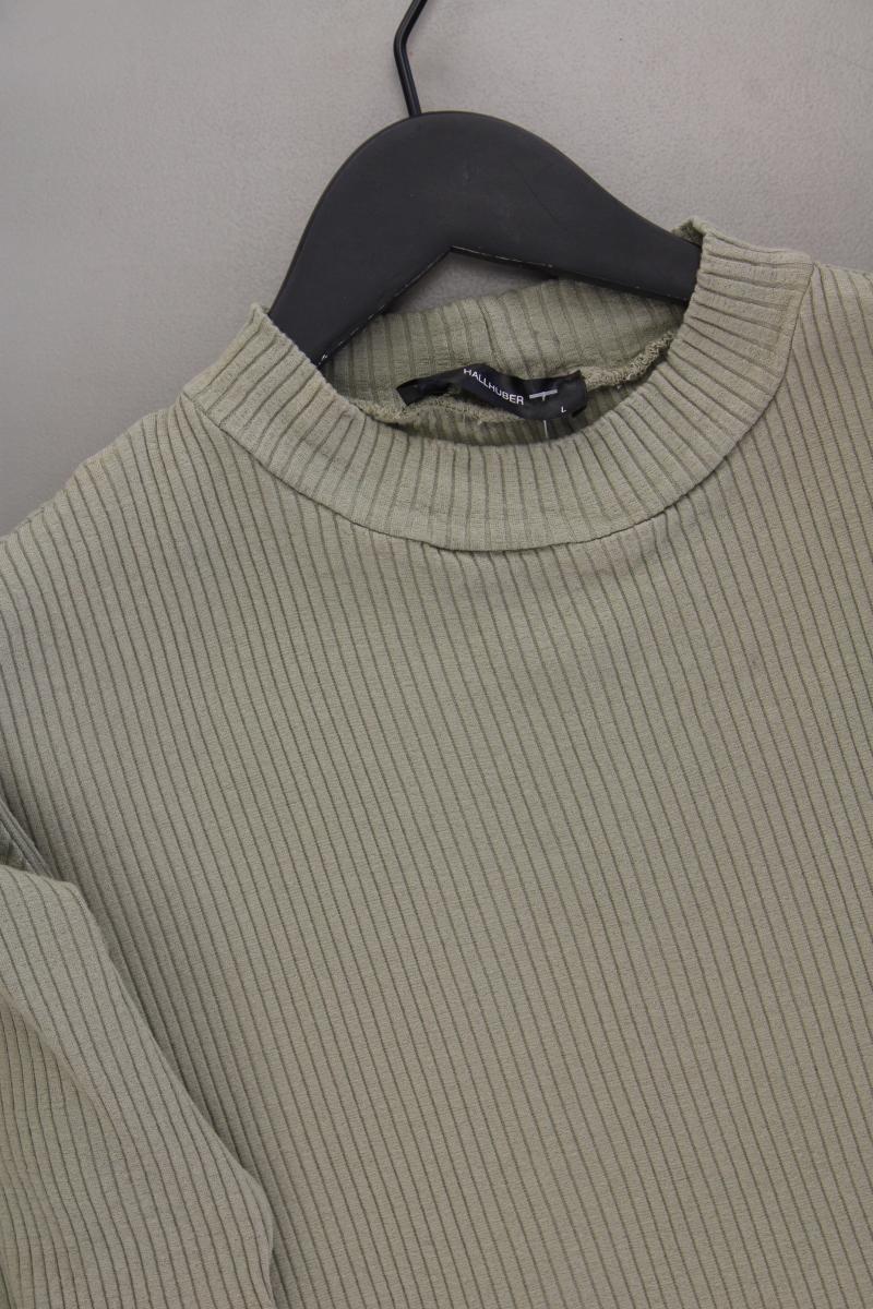 Hallhuber T-Shirt Gr. L Kurzarm olivgrün