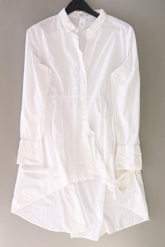 Mango Longbluse Gr. XL Langarm weiß aus Baumwolle